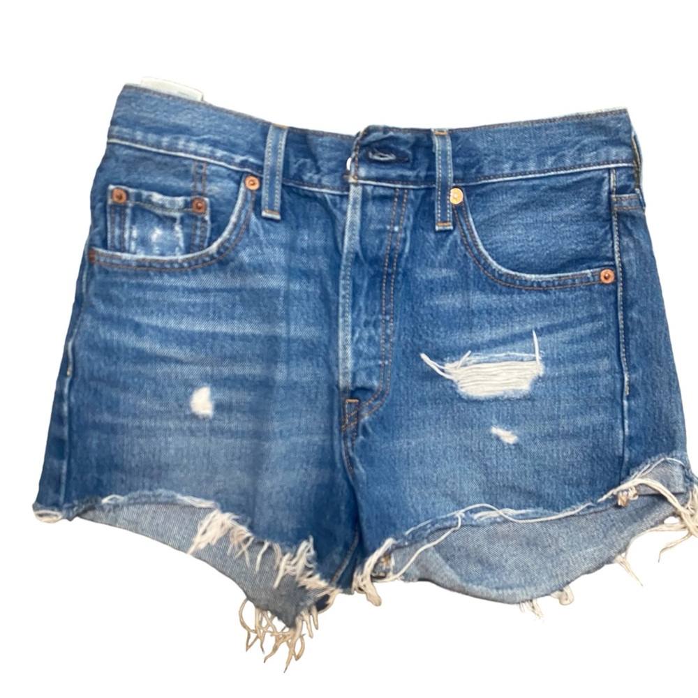 Levi’s premium denim distressed cutoff Jean shorts - Picture 1 of 4